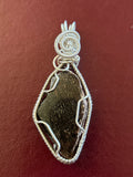 Agatized Fossil Silver Wrap Pendant