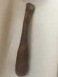 This is a beautiful Hadrosaur Fibula from the Hell Creek Formation in Garfield County Montana. This Fibula is in excellent condition. It has had some restoration.   Length -24" Width -4" 